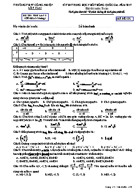 Kì thi trung học phổ thông quốc gia năm 2017 bài thi môn Toán